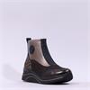 Remonte Front Zip Wedge Ankle Boot - Metallic Leopard Combi